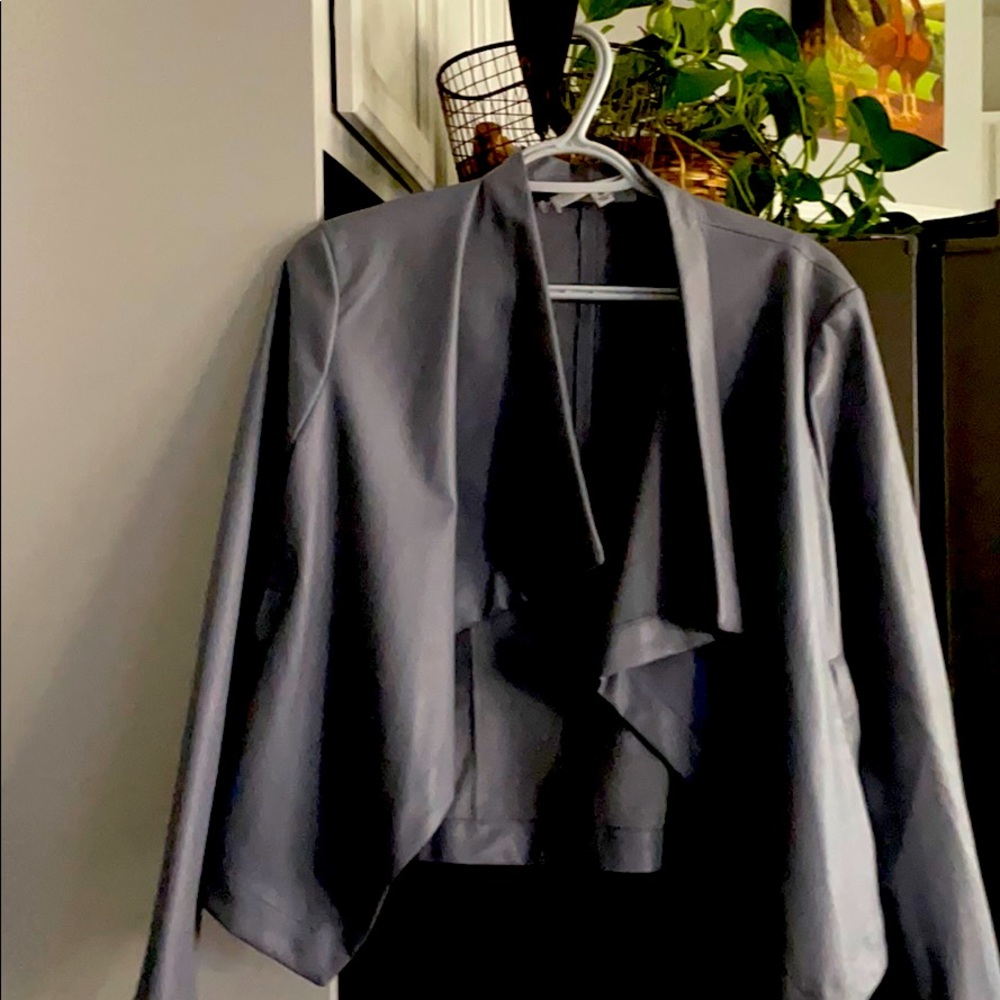 Fabric Baby Blue faux leather jacket